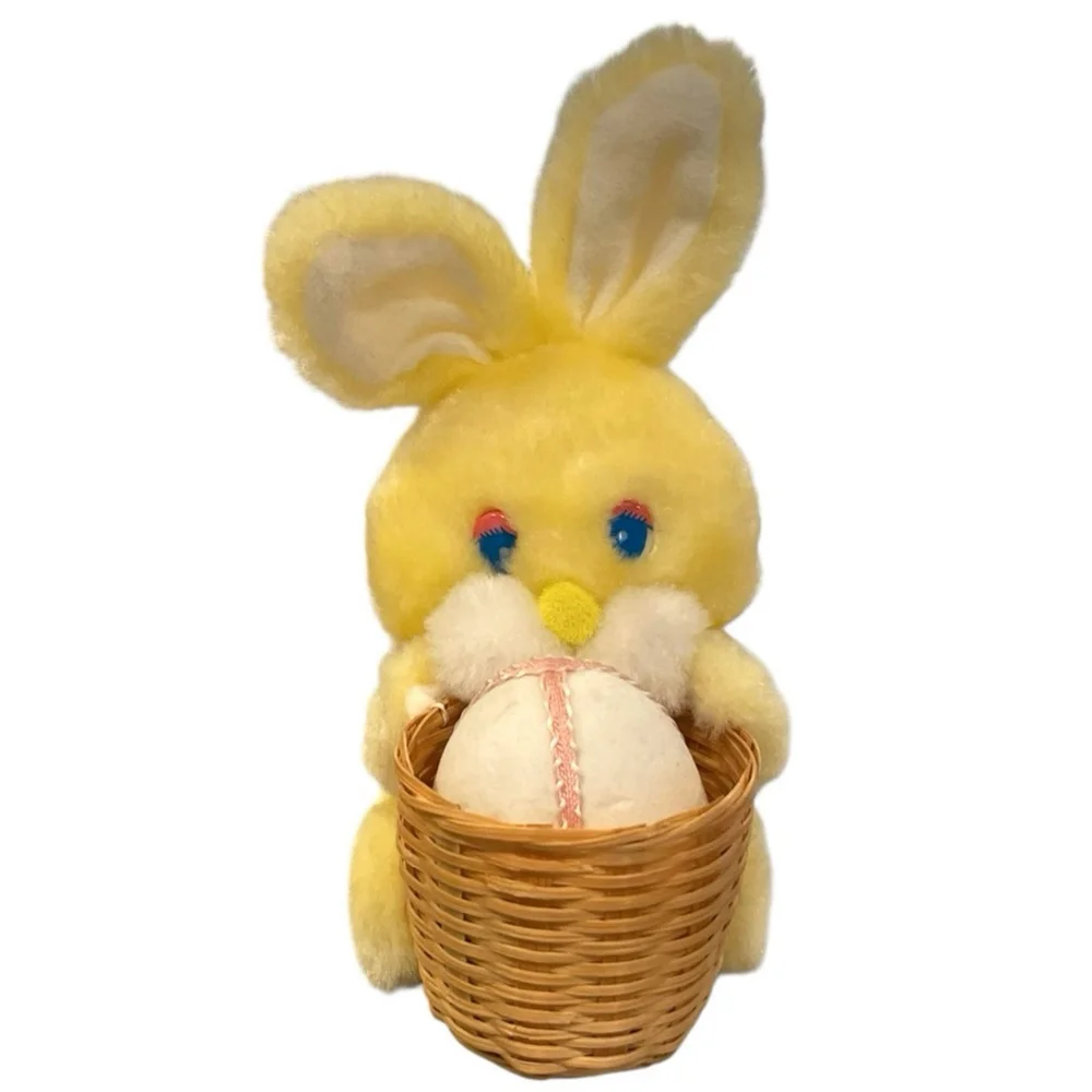 Vtg Liberty Bell Easter Bunny Rabbit with Basket and Egg Plush Stuffed Animal 7